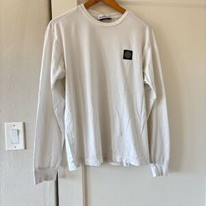Stone Island White Long Sleeve Shirt Medium